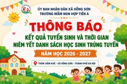 TRƯỜNG MN HỢP TIẾN A THÔNG BÁO DANH SÁCH HỌC SINH TRÚNG TUYỂN