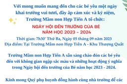 THÔNG BÁO VỀ DỰ NGÀY HỘI ĐẾN TRƯỜNG CỦA BÉ NĂM HỌC 2023-2024